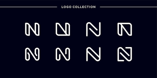 Monogram logo with line art style letter n, smooth, beauty, initial, monogram logo, line art logo