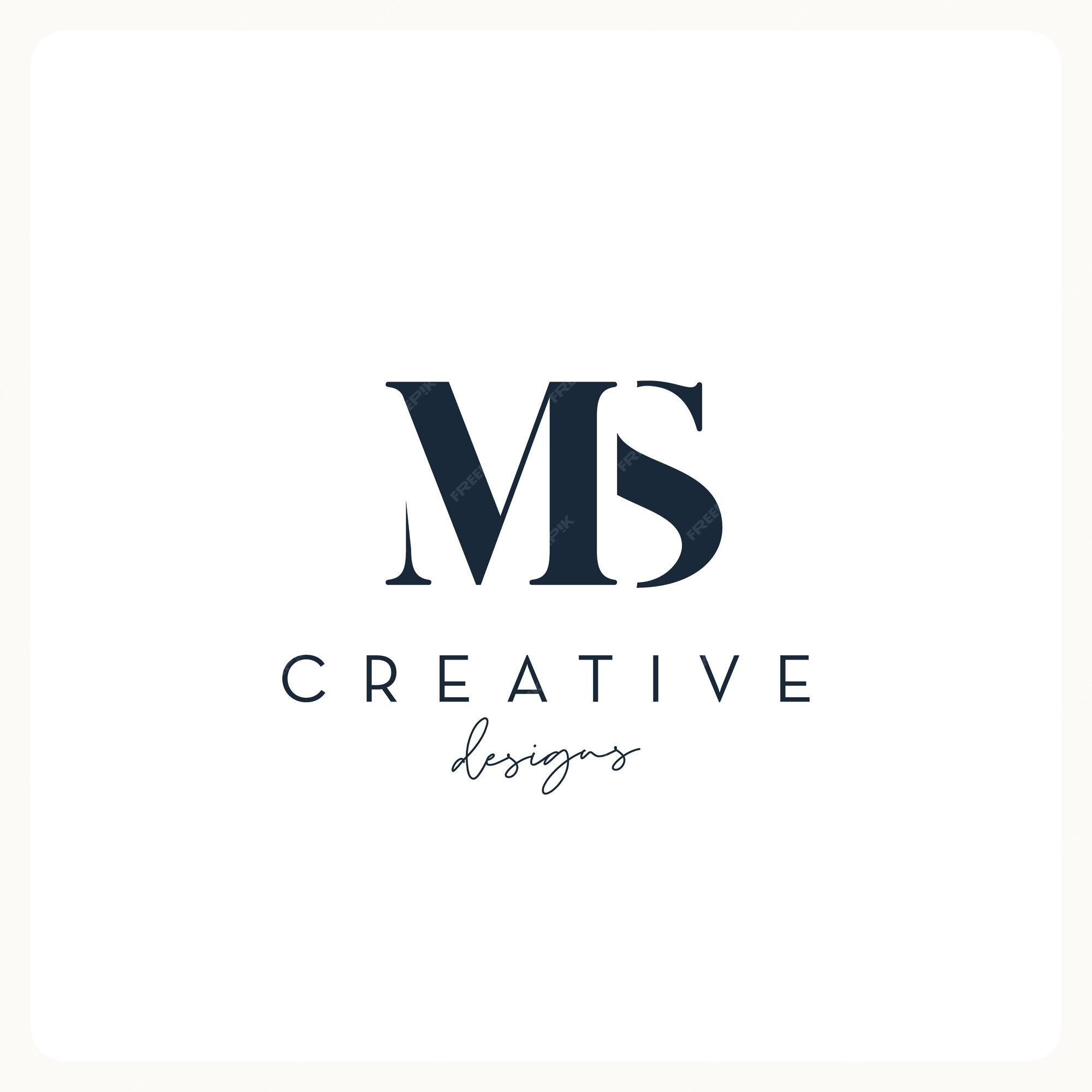 Ms m s letter logo with color block design Vector Image