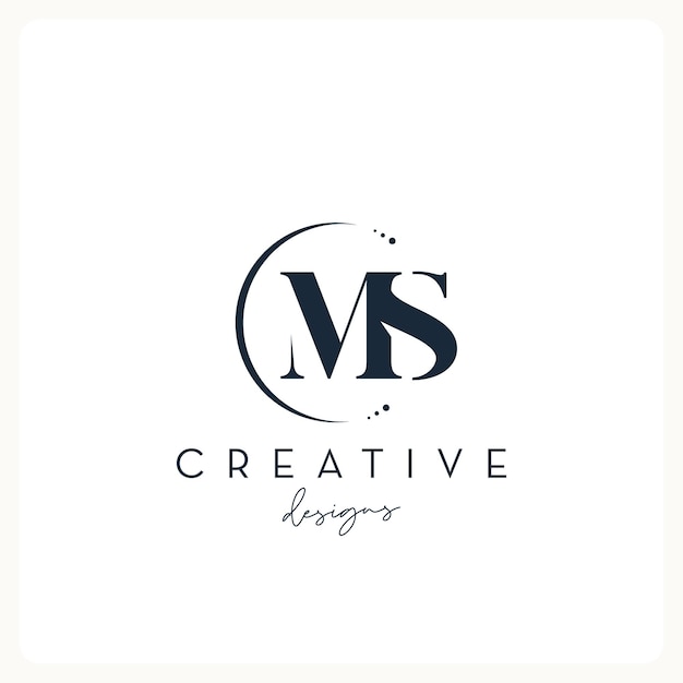 Monogram ms-logo-ontwerp, creatief letterlogo voor bedrijf en bedrijf.