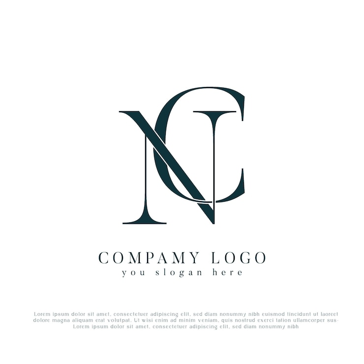 Vector 모노그램 nc 로고 디자인 크리에이티브 글자 로고