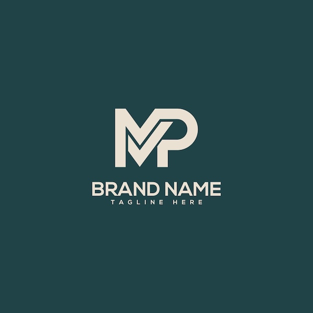 monogram professional unique letter mp pm logo design template initials business logo