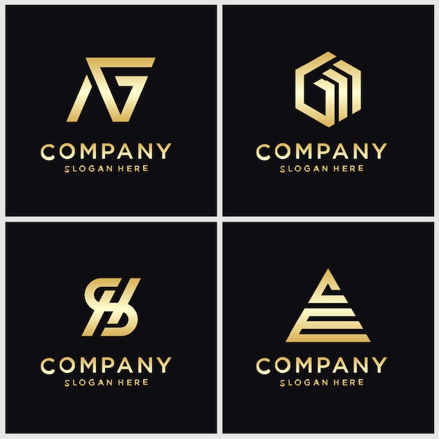 Monogram set of logo design templates