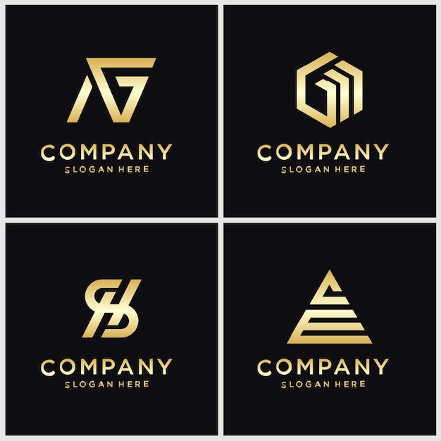 Monogram Set of logo design templates