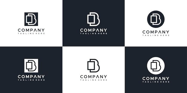 Monogramma set logo design vector