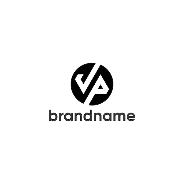 Monogram simple letter vp geometric logo