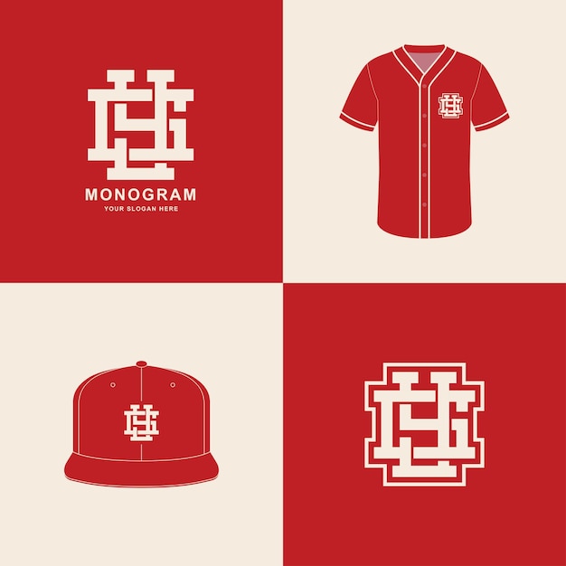 Monogram sport en plaat aanvankelijke GY of YG voor kledingkleding op t-shirt en snapback modelontwerp