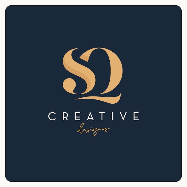 Design del logo monogram sq, logo della lettera creativa per aziende e aziende