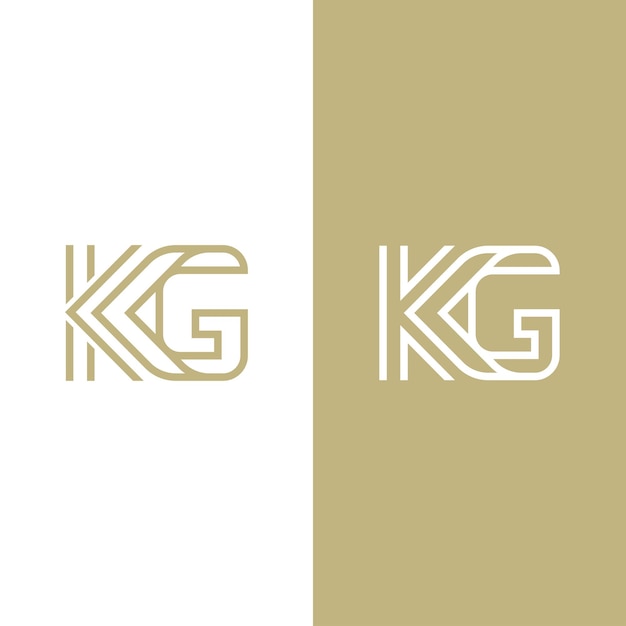 Monogram vector letter kg outline logo letter kg