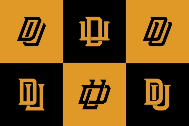 Monogram verzamelbrief DU of UD met interlockstijl voor merk, kleding, kleding, streetwear