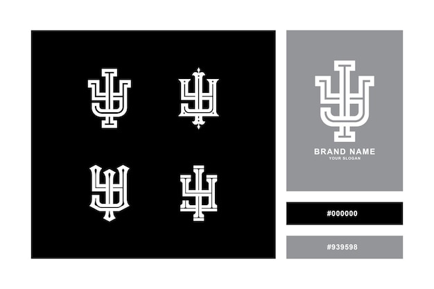 Vector monogram verzamelbrief iy of yi met interlock sportief-klassieke stijl goed voor merkkleding