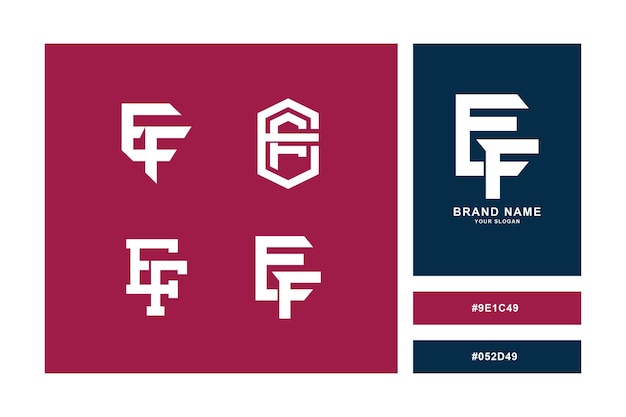 Monogram verzamelletter EF of FE met interlock-stijl voor merkkleding kleding streetwear