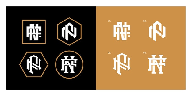 Vector monogram verzamelletter fn of nf met interlock-stijl voor merkkleding kleding streetwear