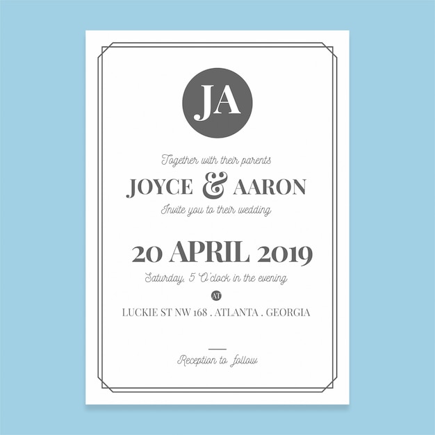 Monogram Wedding Invitation