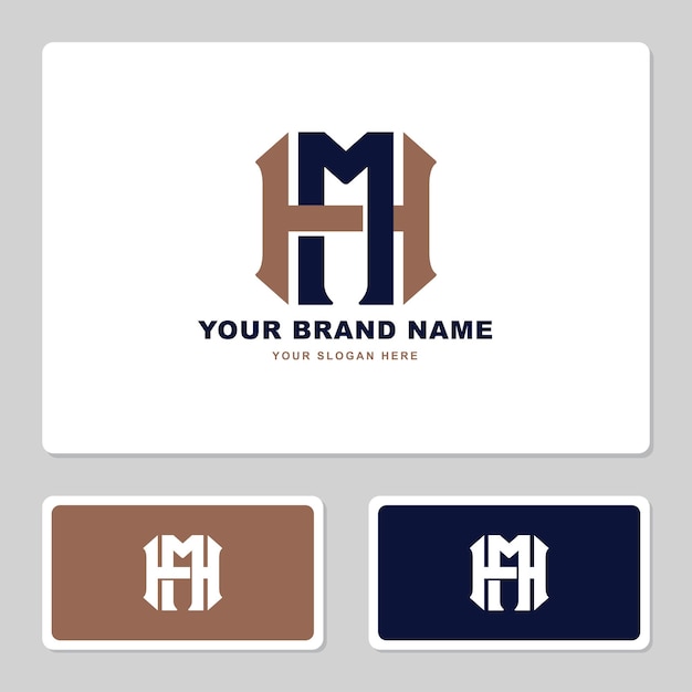 Monogramletter HM of MH met interlock-stijl, goed voor merkkleding, kleding, streetwear