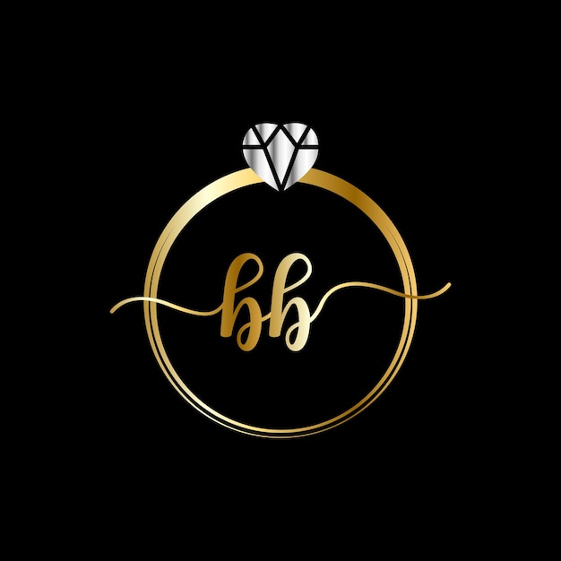 monograms Wedding Circle handwriting jewelry logo template vector