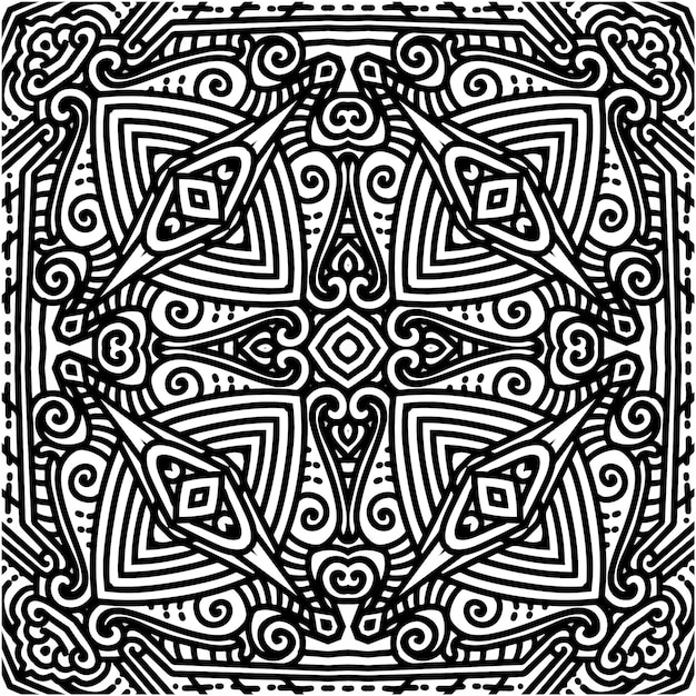 Vector monoline abstrack pattern with motif style