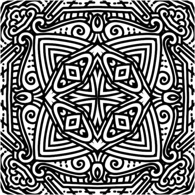 Monoline abstrack pattern with motif style