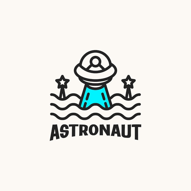 Vettore design del logo dell'astronauta monoline