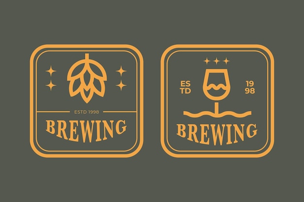 Минималистский вектор пивоваренного логотипа Monoline