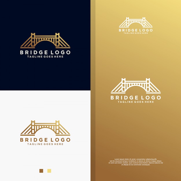 Vettore design del logo monoline bridge