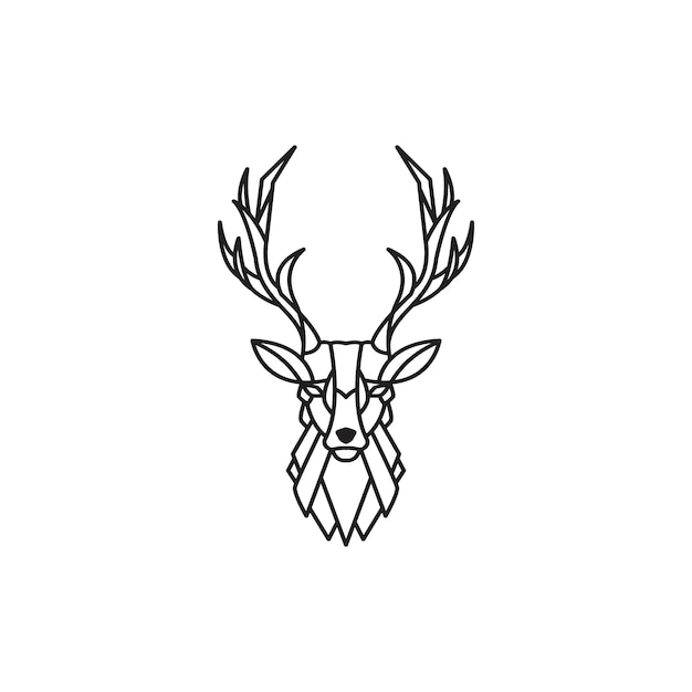 Monoline deer logotype