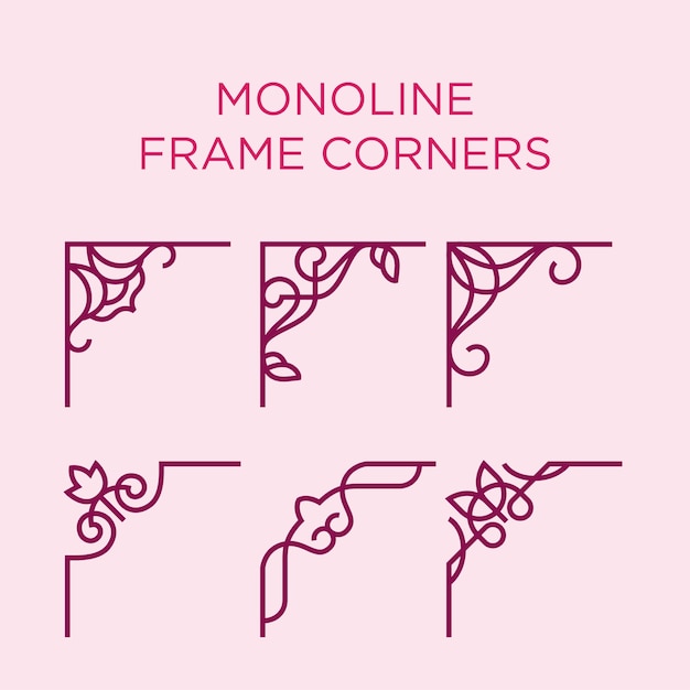 Vettore angoli frame monoline