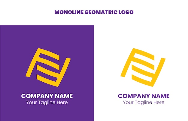 Monoline geometric logo shapes