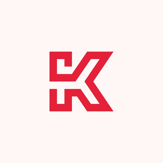 モノライン頭文字 K ベクトルのロゴのテンプレート
