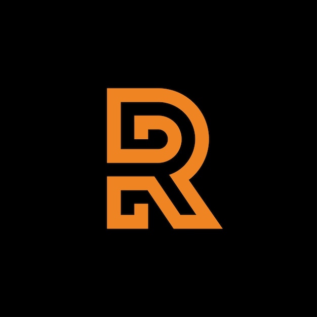 Monoline letter r vector logo template