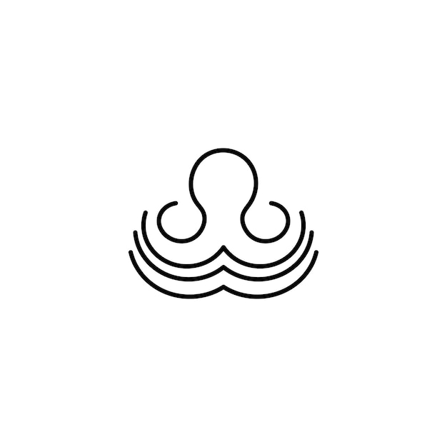 monoline line octopus. a minimalistic octopus line logo vector icon illustration