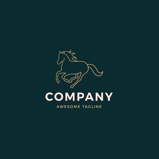 Monoline Logo-sjabloon voor paard