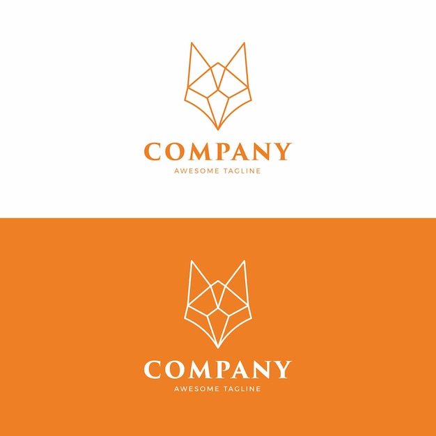 Monoline Logo Template For Wolf