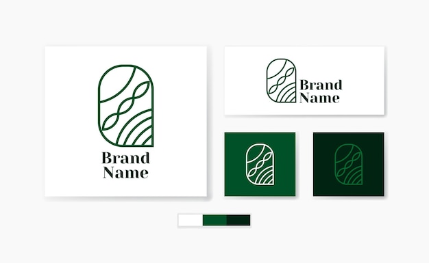 Monoline natuur logo premium vector