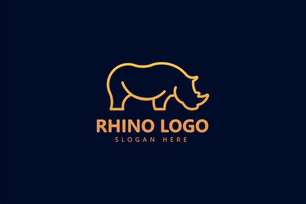 Monoline rhino geometric creative logo design