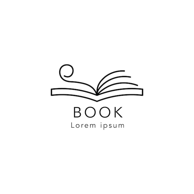 Monoline simple book logo icon vector inspiration