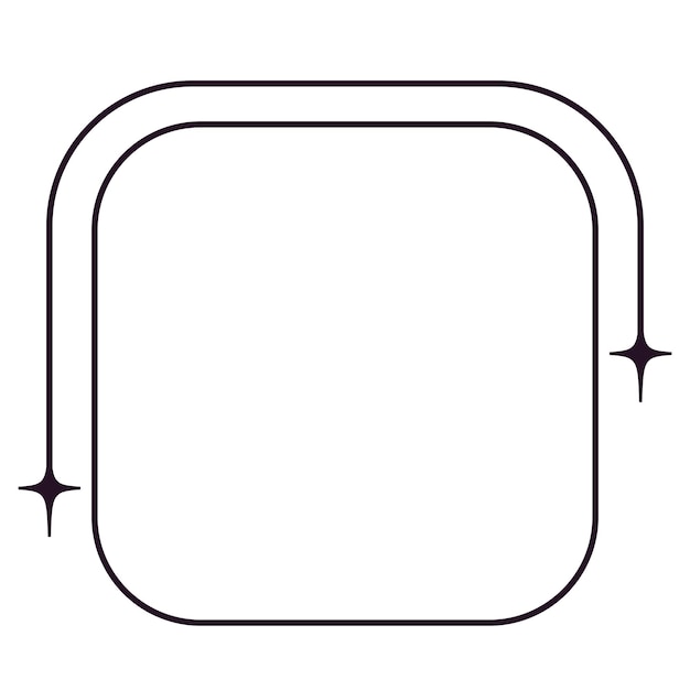 Vettore cornice quadrata monoline. forma estetica.