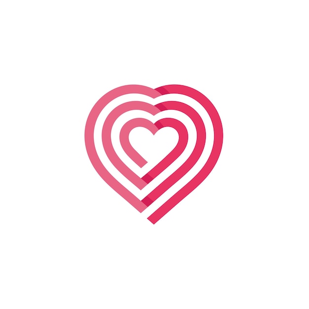 Monoline Triple Hearts Symbol Vector Logo Template