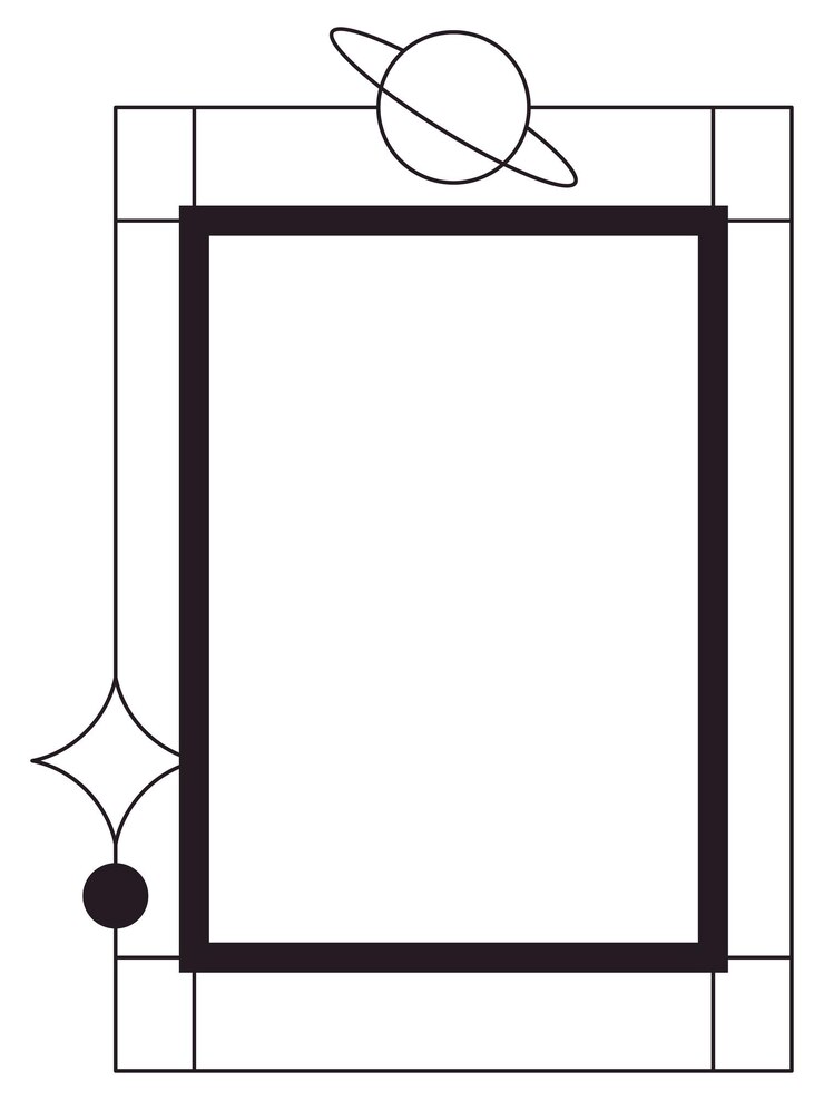 Vector monoline yk frame s style aesthetic modern elements boxed