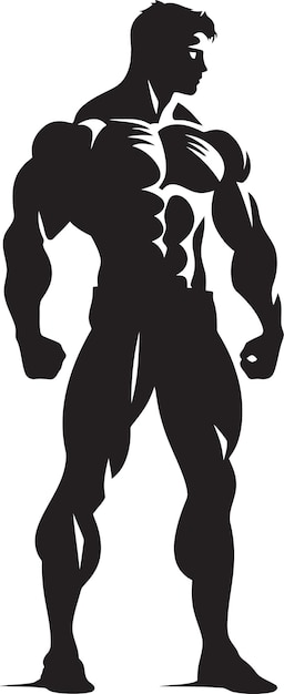 Monolith Muscles Full Body Vector Logo Creation Blackened Bulk Bodybuilders Iconisch Vector Symbool