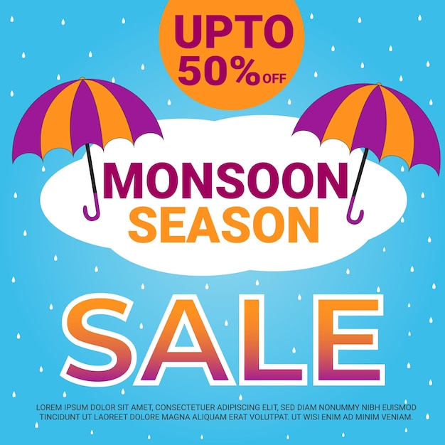 Monsoon Sale banner Monsoon season sale ad