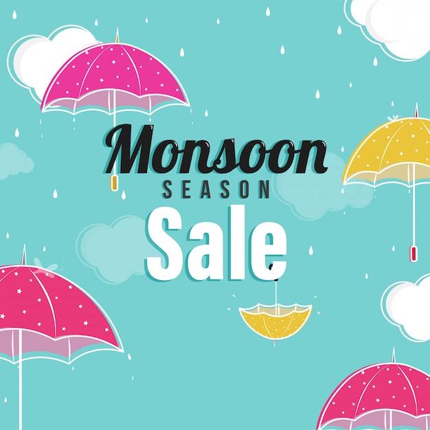 Monsoon Seizoen Verkoop Concept