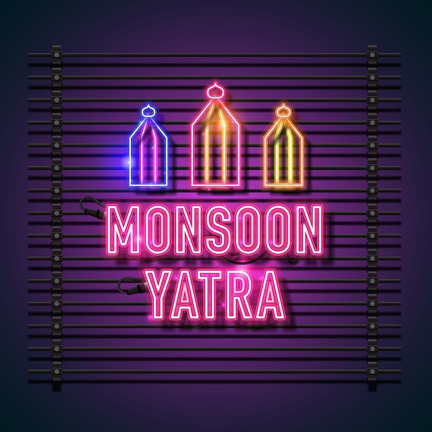 Monsoon Yatra neon style