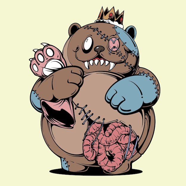 Monster Bear Illustration Vector Asset