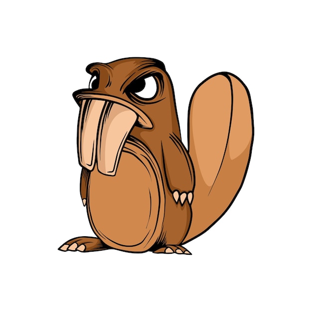 Monster beaver cartoon character clipart