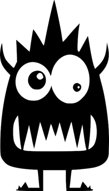 Vector monster black and white isolated icon vector illustration