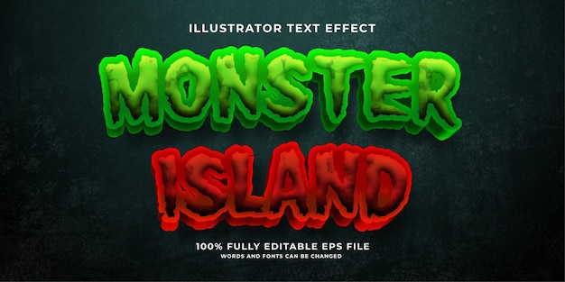 Vector monster blood horror movie editable text effect