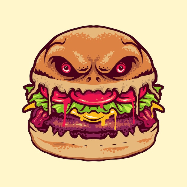 Vector monster burger illustratie