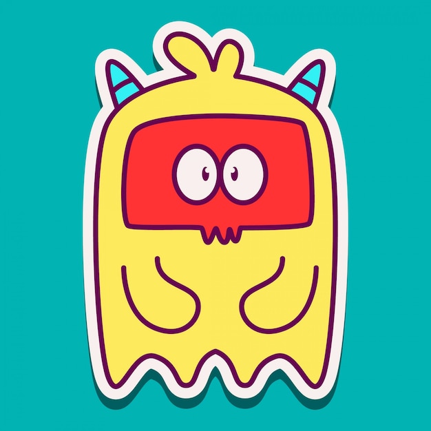 Monster cartoon karakter doodle ontwerp