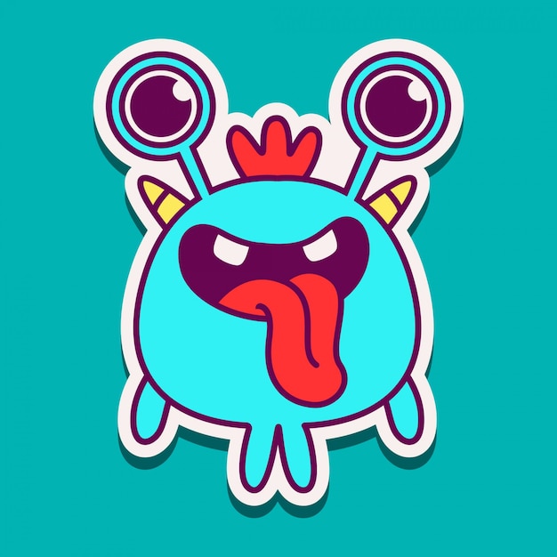 Monster cartoon sticker doodle