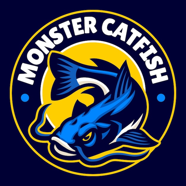 Monster Catfish Mascot Logo Ontwerp